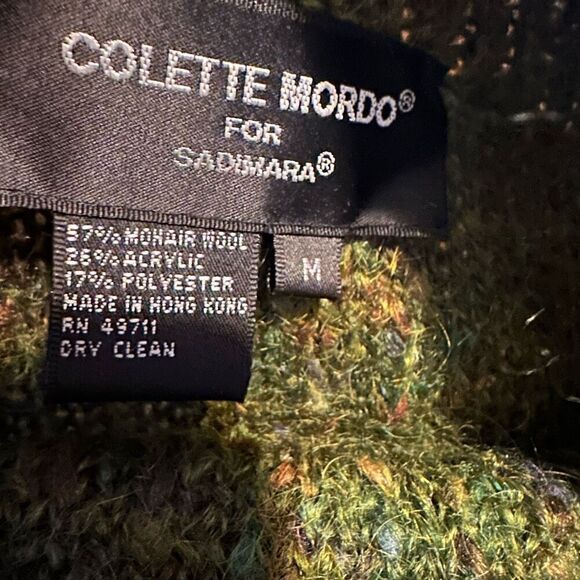 Colette Mordo for Sadimara Green Multicolor Mohair Wool Blend Sweater Dress Sz M - Picture 4 of 8